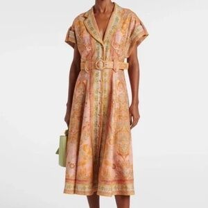 NWT Zimmermann Acacia Linen Shirt Dress 3 or US L
